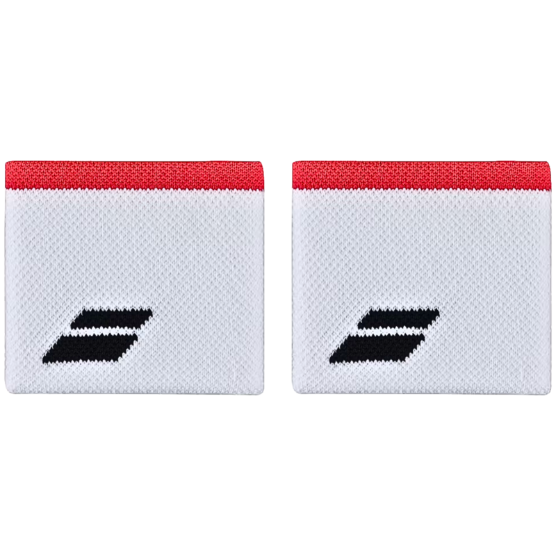 Babolat Logo Wristbands - White/Red - main image