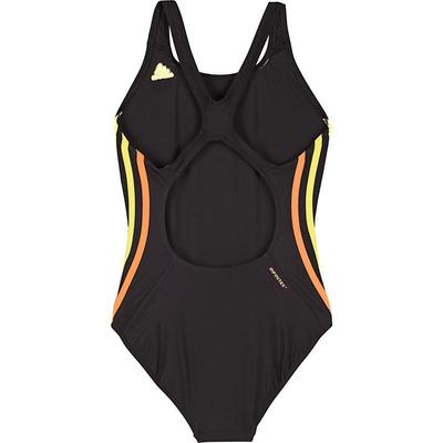 Adidas Womens 3-Stripes Authentic One-piece Swimsuit - Dark Grey - main image
