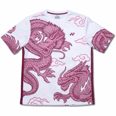 Yonex Mens CNY2024 Fighting Dragons T-Shirt - White/Red - main image