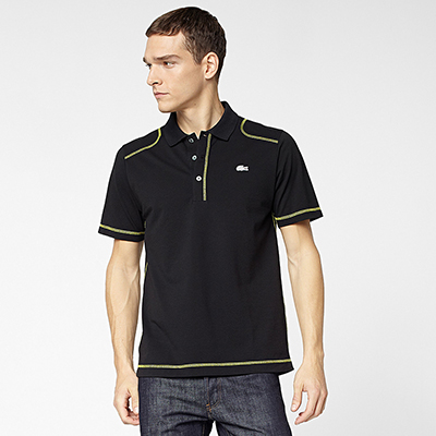 Lacoste Mens Casual Sport Plain Polo - Black/Primula  - main image