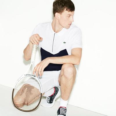 Lacoste Mens Colourblock Polo - White/Navy Blue - main image