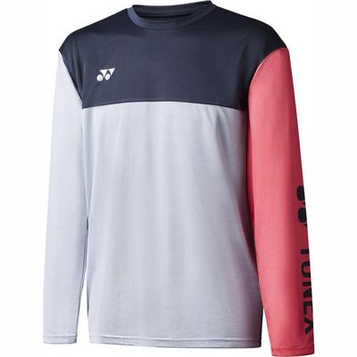 Yonex Mens YLST123EX Long Sleeve T-Shirt - Gun Metal/Cerise - main image