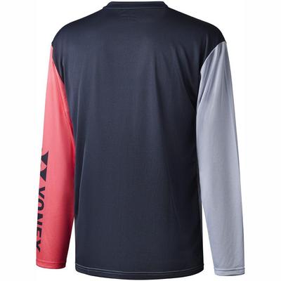 Yonex Mens YLST123EX Long Sleeve T-Shirt - Gun Metal/Cerise - main image