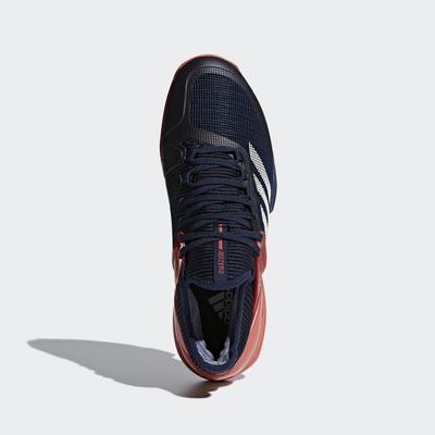 Adidas Mens Adizero Ubersonic 2.0 Tennis Shoes - Navy Blue/Red - main image