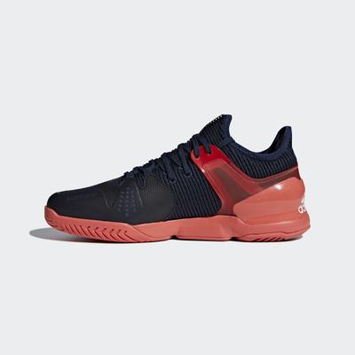 Adidas Mens Adizero Ubersonic 2.0 Tennis Shoes - Navy Blue/Red