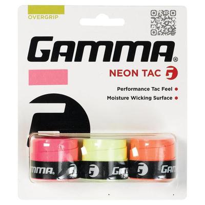 Gamma Neon Tacky Overgrips (Pack of 3) - Pink/Orange/Yellow