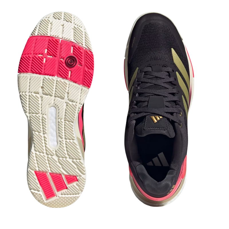 Adidas Mens Crazyquick Boost Padel Shoes - Core Black/Gold Metallic/Solar Turbo - main image