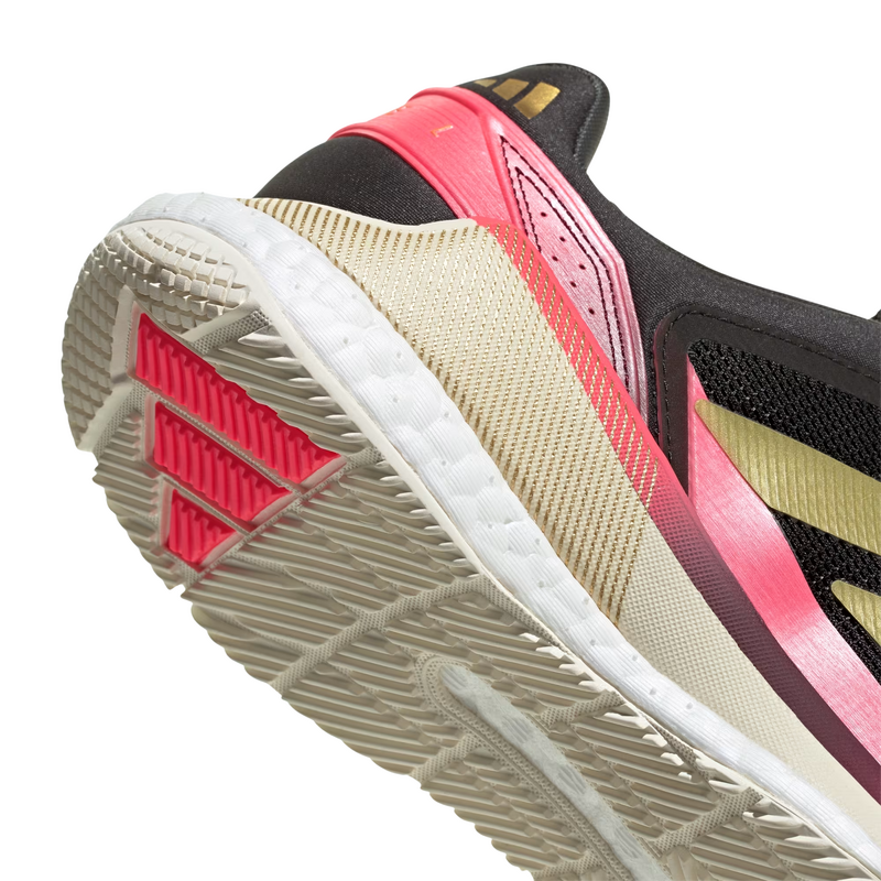 Adidas Mens Crazyquick Boost Padel Shoes - Core Black/Gold Metallic/Solar Turbo - main image