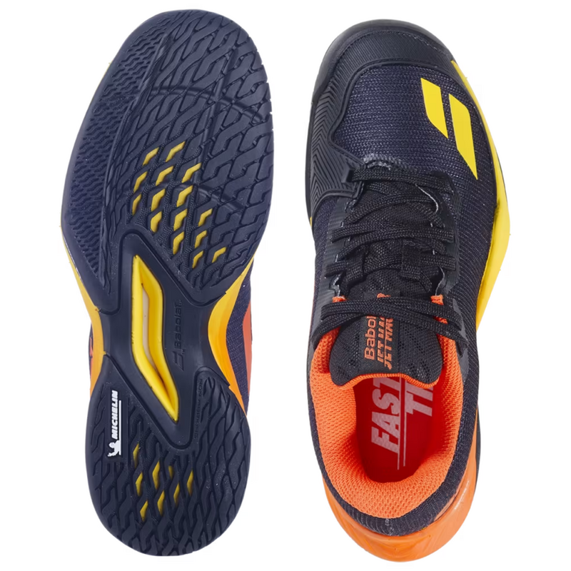 Babolat Boys Jet Mach 3 Junior All Court Tennis Shoes - Black/Sunset - main image