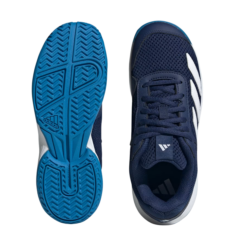 Adidas Kids Courtflash Tennis Shoes - Dark Blue/Cloud White/Bright Blue - main image