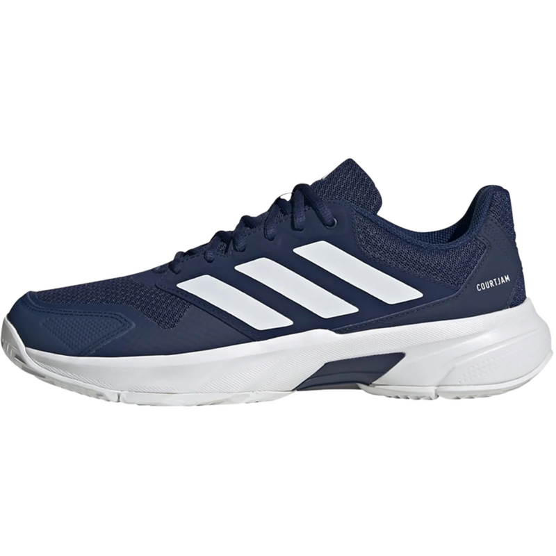 Adidas Mens Courtjam Control 3 Tennis Shoes - Dark Blue/Cloud White/Dark Blue - main image
