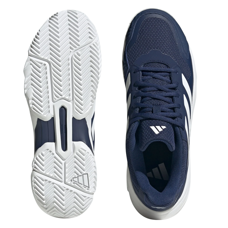 Adidas Mens Courtjam Control 3 Tennis Shoes - Dark Blue/Cloud White/Dark Blue - main image