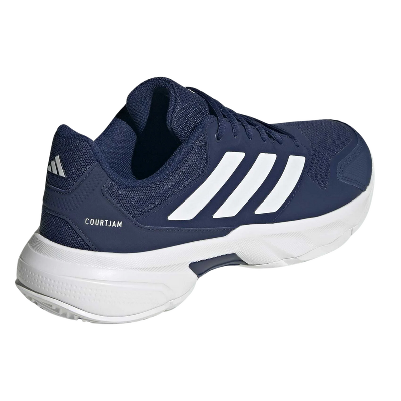 Adidas Mens Courtjam Control 3 Tennis Shoes - Dark Blue/Cloud White/Dark Blue - main image