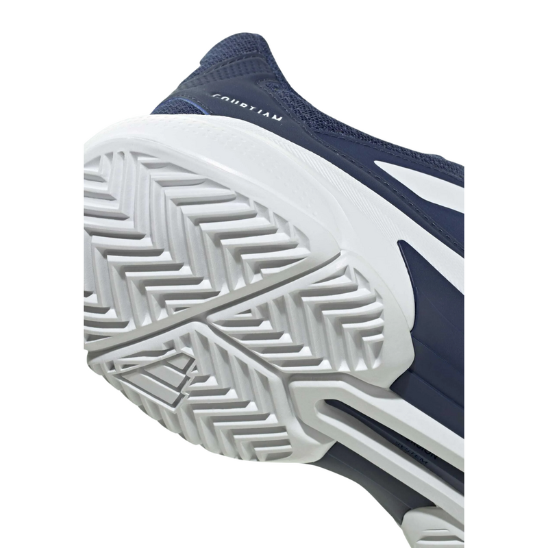 Adidas Mens Courtjam Control 3 Tennis Shoes - Dark Blue/Cloud White/Dark Blue - main image