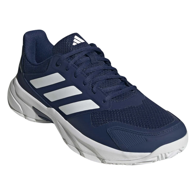 Adidas Mens Courtjam Control 3 Tennis Shoes - Dark Blue/Cloud White/Dark Blue - main image
