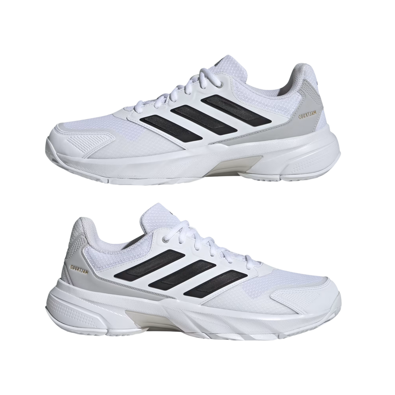 Adidas Mens Courtjam Control 3 Tennis Shoes - Cloud White/Core Black - main image