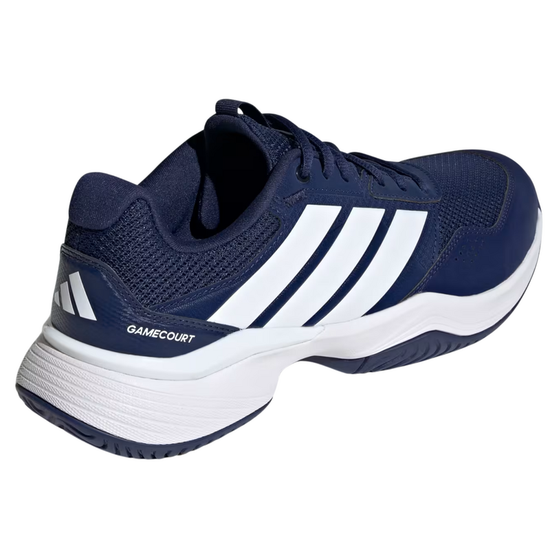 Adidas Mens Gamecourt 3 Wide Tennis Shoes - Dark Blue/Cloud White/Core Black - main image