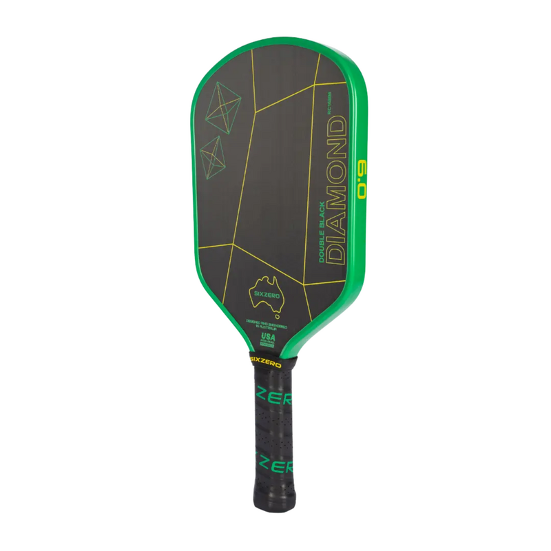 Six Zero Double Black Diamond Control Pickleball Paddle - Australian Green/Gold - main image
