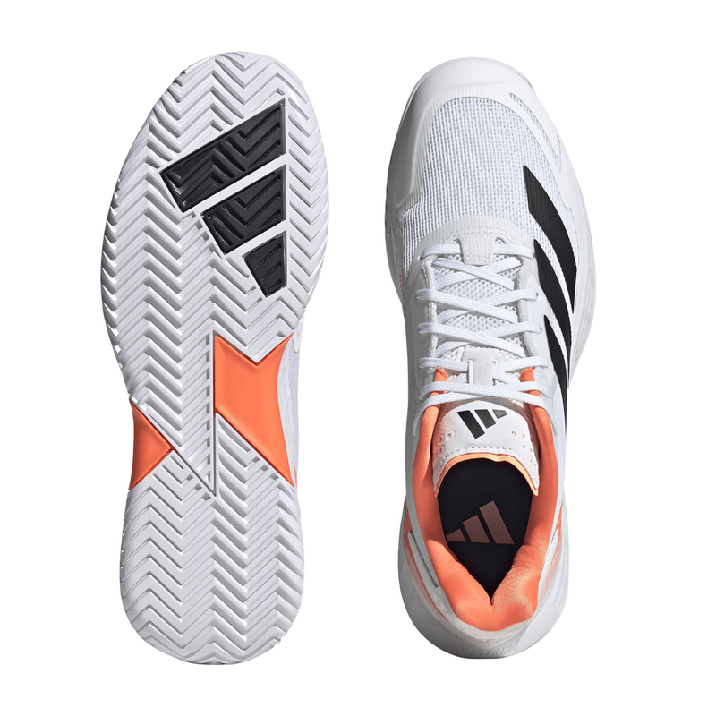 Adidas Mens Defiant Speed 2 Tennis Shoes - Cloud White/Core Black/Lucid Orange - main image