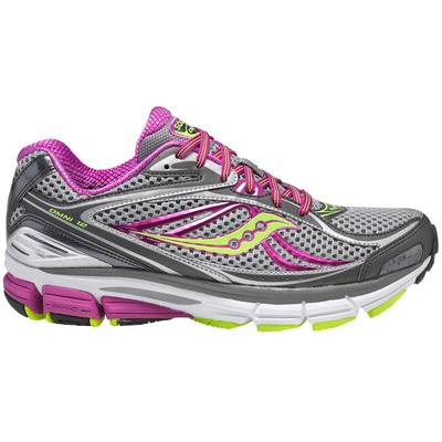 Saucony Womens Omni 12 Running Shoes - Grey/Purple/Citron - main image