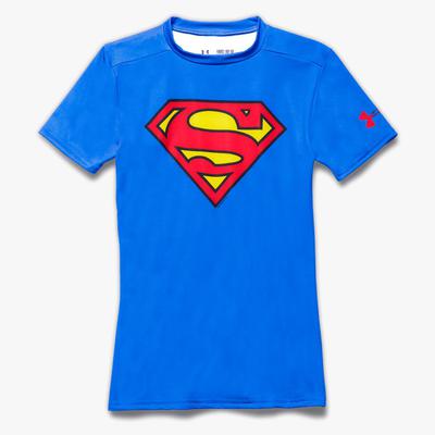 Under Armour Boys Superman Fitted Baselayer Top - Blue - main image
