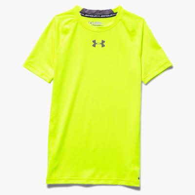 Under Armour Boys HeatGear Armour Fitted Tee - High Vis Yellow - main image