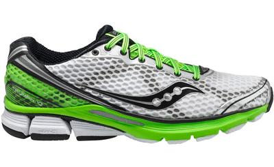 Saucony Mens Triumph 10 Running Shoes - White/Green - main image
