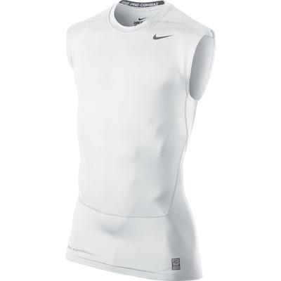 Nike Pro Combat Core Sleeveless Shirt - White/Cool Grey - main image