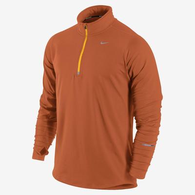 Nike Mens Element 1/2 Zip LS Running Shirt - Orange/Reflective Silver - main image