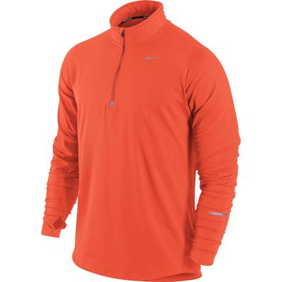 Nike Mens Element 1 2 Zip LS Running Shirt Hyper Crimson Reflective Silver Extra Extra Large Orange