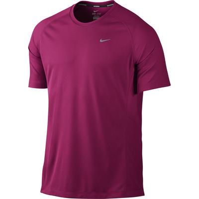 Nike Mens Miler UV Short Sleeve Running Shirt - Fireberry - main image