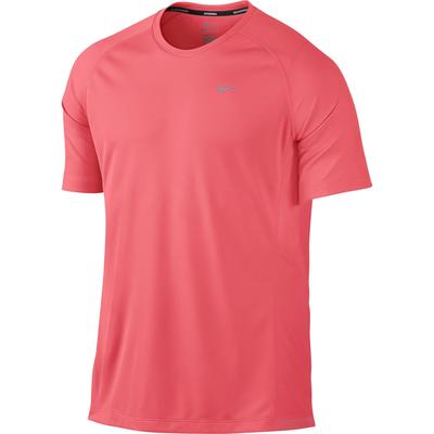 Nike Mens Miler UV Short Sleeve Running Shirt - Hyper Punch/Reflective Silver - main image