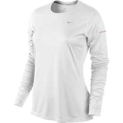 Nike Womens Miler Long Sleeve Running Top - White/Reflective Silver - main image