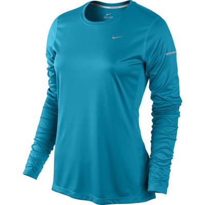 Nike Womens Miler Long Sleeve Running Top - Blue/Silver - main image