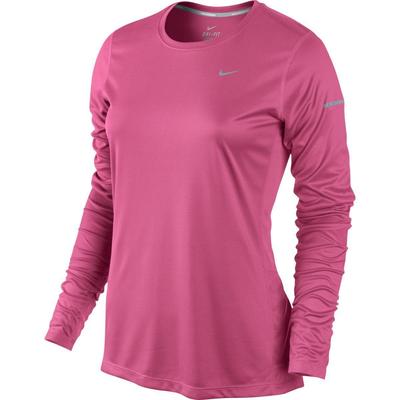 Nike Womens Miler Long Sleeve Running Top - Dynamic Pink/Reflective Silver - main image