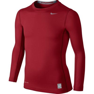 Nike Kids Pro Hyperwarm Compression LS Crew - University Red/Cool Grey - main image