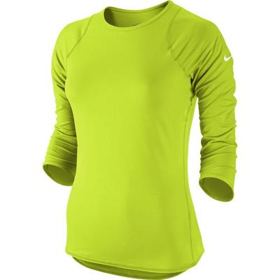 Nike Womens Baseline 3/4 Sleeve Top - Volt/White - main image