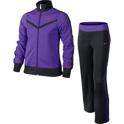 Nike Girls N40 Stripe Warm Up Tracksuit - Hyper Grape/Black - main image