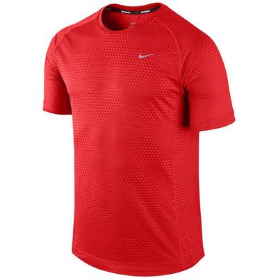 Nike Mens Printed Miler Shirt - Red - main image