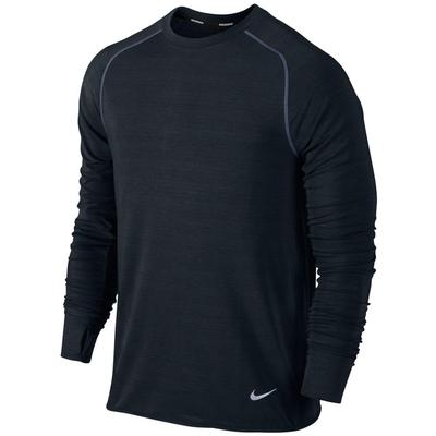 Nike Mens Dri-FIT Sprint Long Sleeve Crew - Black/Reflective Silver - main image