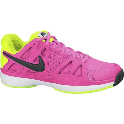 Nike Womens Air Vapor Advantage Tennis Shoes - Pink Powder/Black/Volt - main image