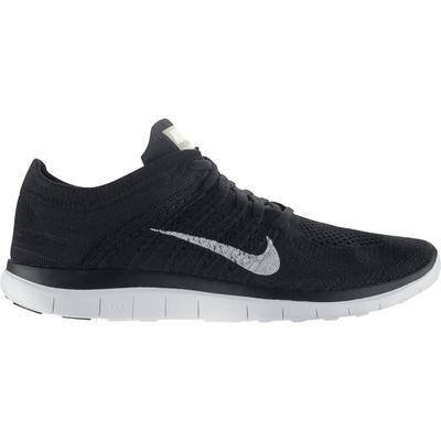 Nike Mens Free 4.0 FlyKnit Running Shoes - Black/White - main image