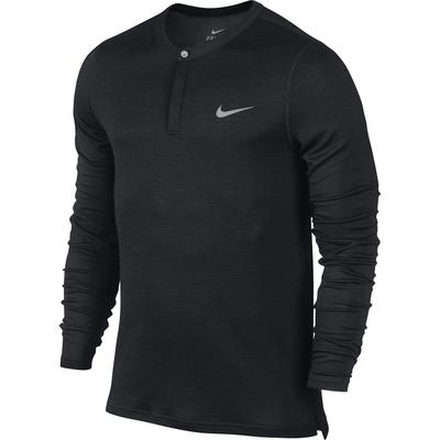Nike Mens Wool Long-Sleeve Henley Shirt - Black/Heather - main image