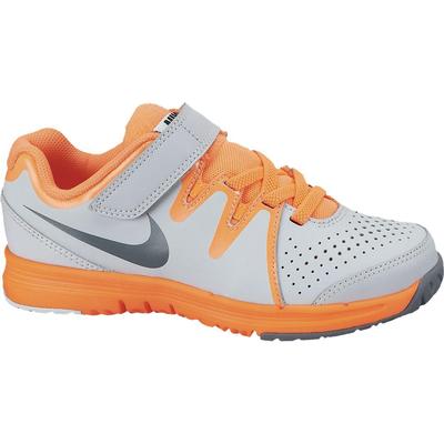 Nike Little Girls Vapor Court Tennis Shoes - White/Orange (Size 13 to 2.5) - main image