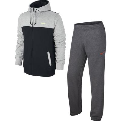 Nike Mens Full Zip Hooded Tracksuit - Black/Grey - main image