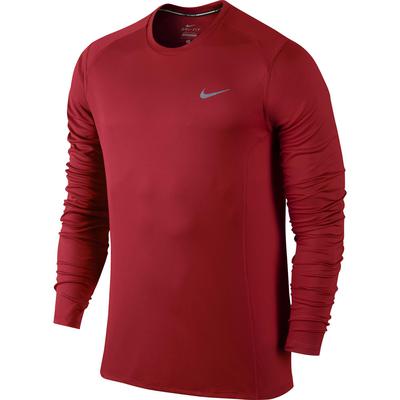 Nike Mens Dri-FIT Miler Long Sleeve Top - University Red - main image
