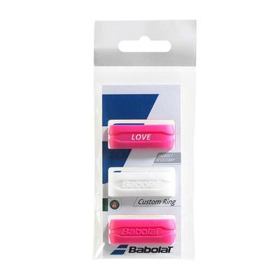 Babolat Custom Ring - Pack of 3 (White/Pink) - main image