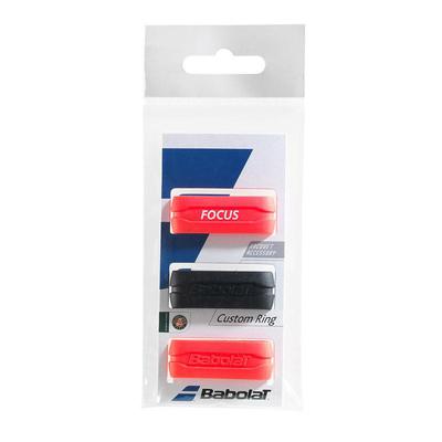 Babolat Custom Ring - Pack of 3 (Black/Fluo Red) - main image