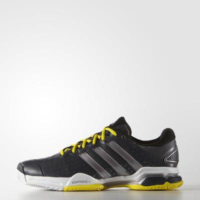 Adidas Mens Barricade Team 4 Tennis Shoes - Dark Grey/Yellow - main image