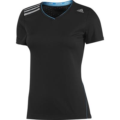 Adidas Womens ClimaChill Tee - Black/Solar Blue - main image